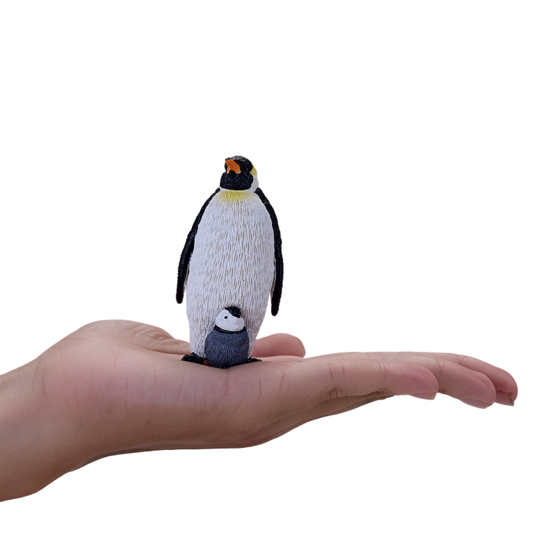 Tučňák císařský s mládětem figurka