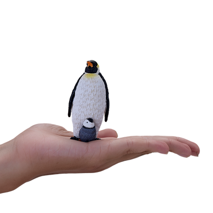 Tučňák císařský s mládětem figurka