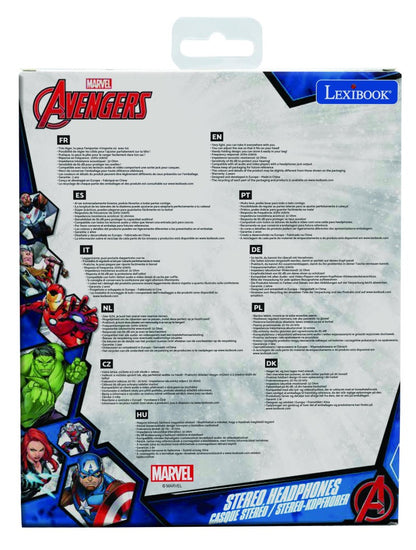 Lexibook skládací drátová sluchátka Avengers s limitem hlasitosti