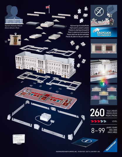 Puzzle 3D Iconics: Buckinghamský palác Noční edice