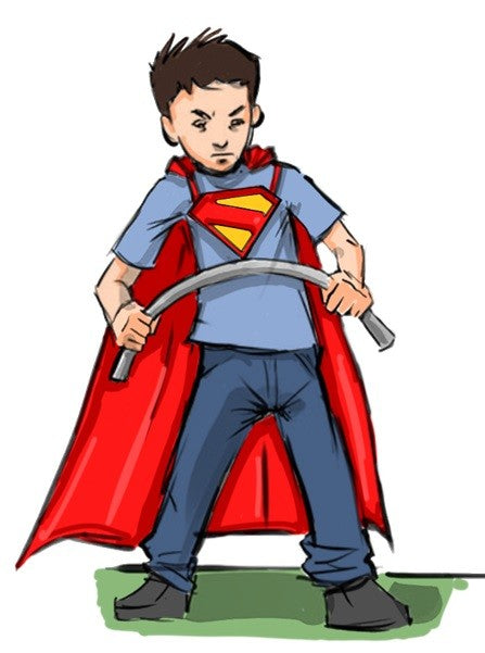Superman film plášť štít a tyč