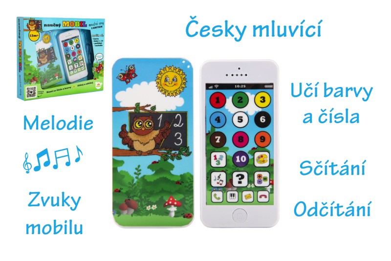 Naučný mobilní telefon s krytem Moudrá sova