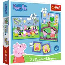 Puzzle Prasátko Pepa 2v1 + pexeso