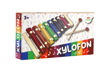Xylofon dřevo/kov 24 cm s paličkami
