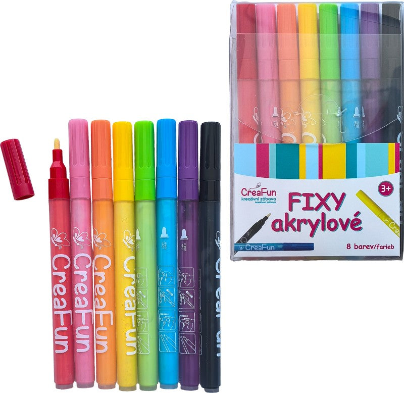 CreaFun - fixy akrylové 8 barev