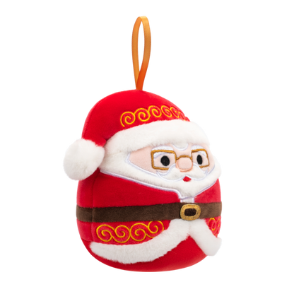 Plyšový mazlíček Squishmallows Vánoční ozdoba Santa s brýlemi - Nick, 10 cm