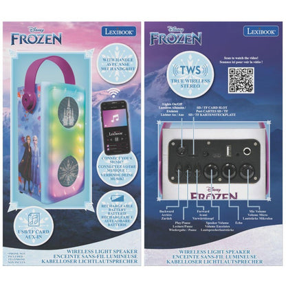Lexibook bluetooth reproduktor Frozen s mikrofonem a světelnými efekty