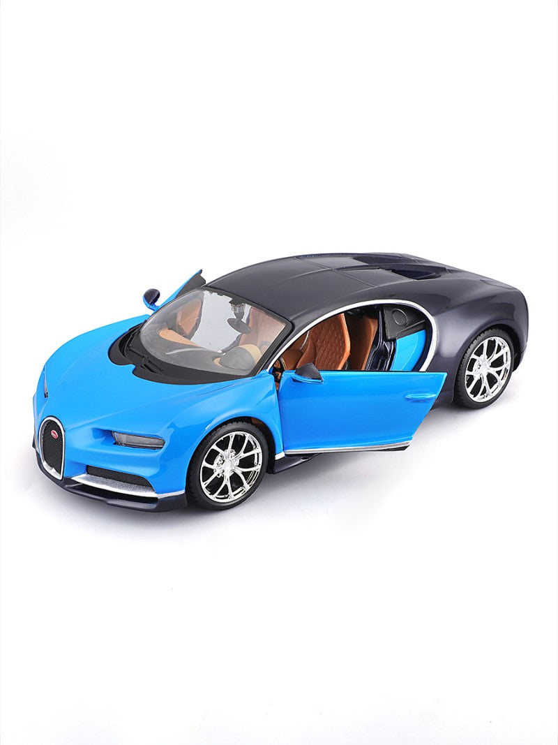 Bugatti Chiron, modrá, assembly line, 1:24