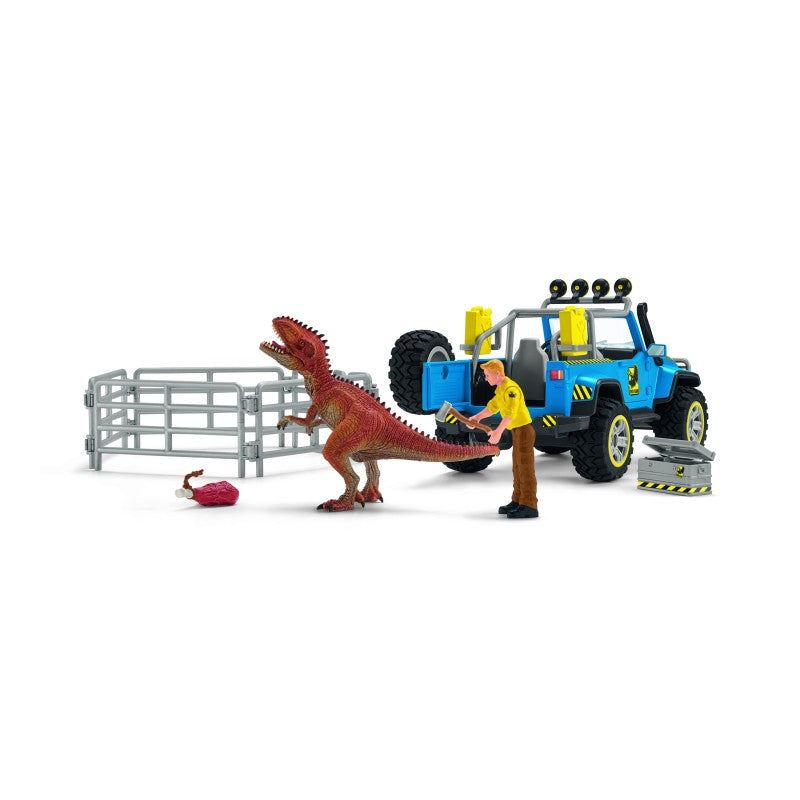 Terénní vůz s venkovním výběhem pro dinosaura