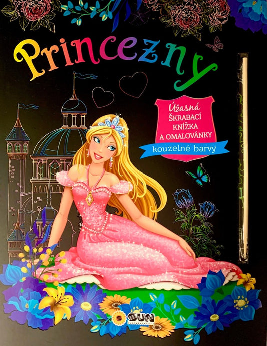 Princezny - úžasná škrábací knížka a omalovánky