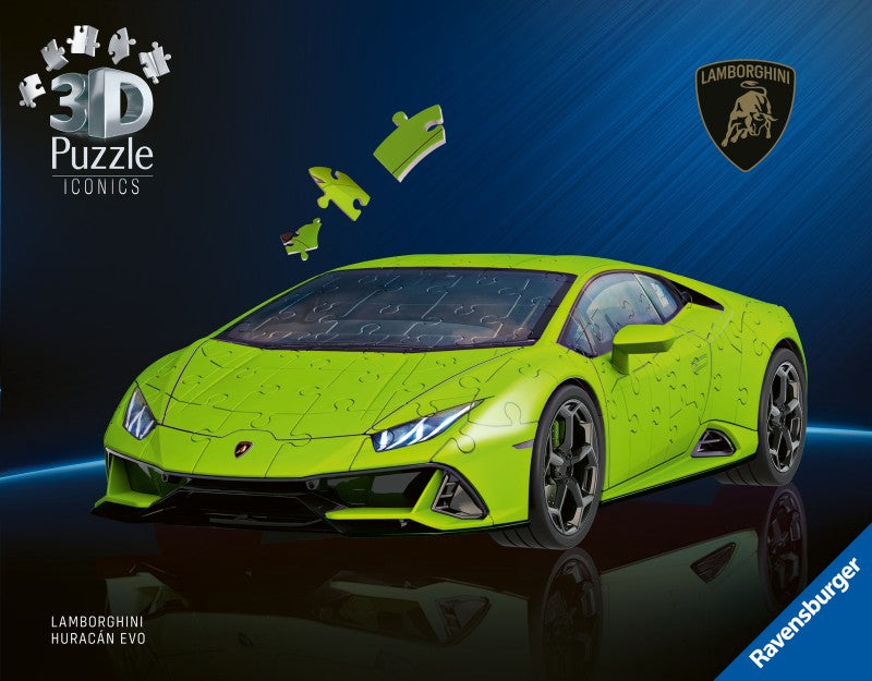 Puzzle 3D Iconics: Lamborghini Huracán Evo zelené