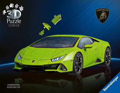 Puzzle 3D Iconics: Lamborghini Huracán Evo zelené