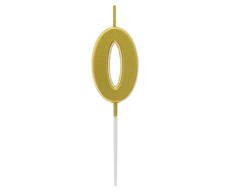 Svíčka číslo 0 zlatá 9,5 cm