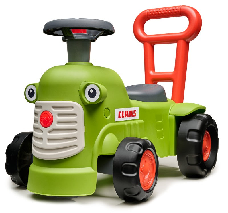 Odstrkovadlo - traktor Claas světle zelený s volantem