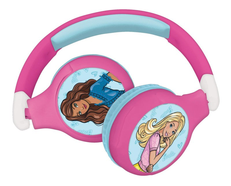 Lexibook 2v1 bluetooth skládací sluchátka Barbie s limitem hlasitosti