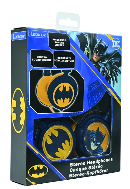 Lexibook skládací drátová sluchátka Batman s limitem hlasitosti