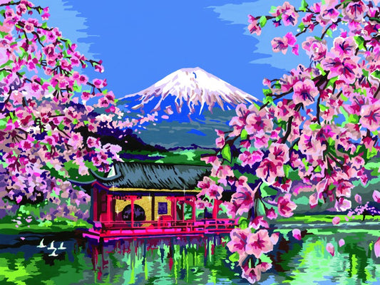 Malování podle čísel CreArt Japonské třešňové květy