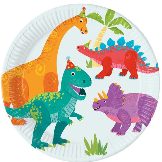 Taliře papírové Dinosaurus 23 cm 8 ks