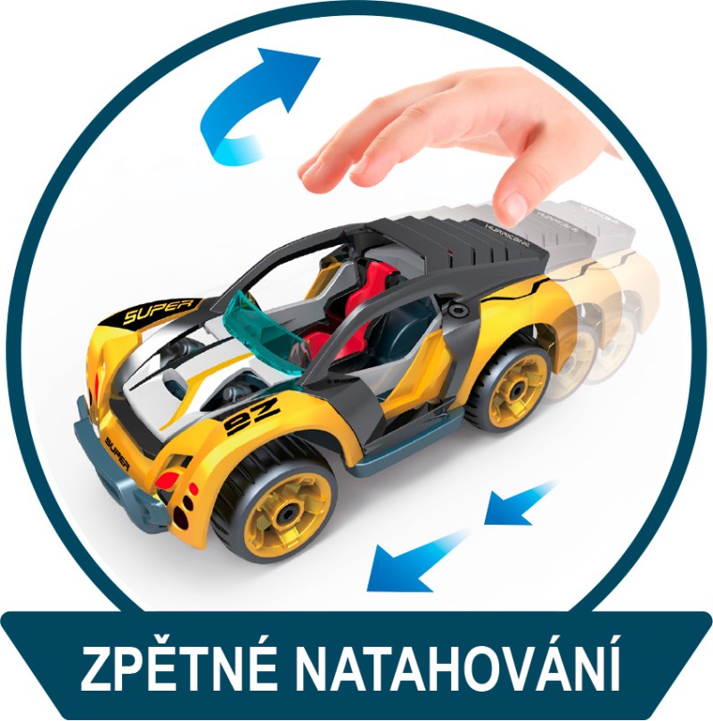 Šroubovací autíčko na zpětný chod 1:32 zelené