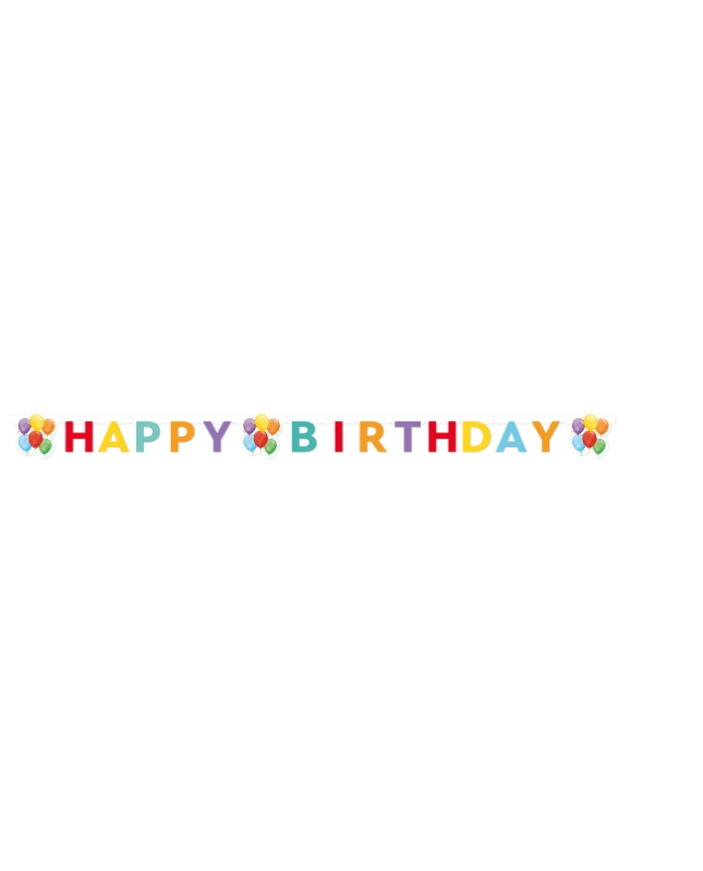 Banner papírový Happy Birthday Barevné balónky