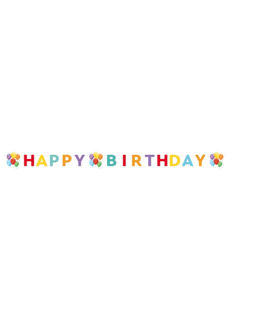 Banner papírový Happy Birthday Barevné balónky