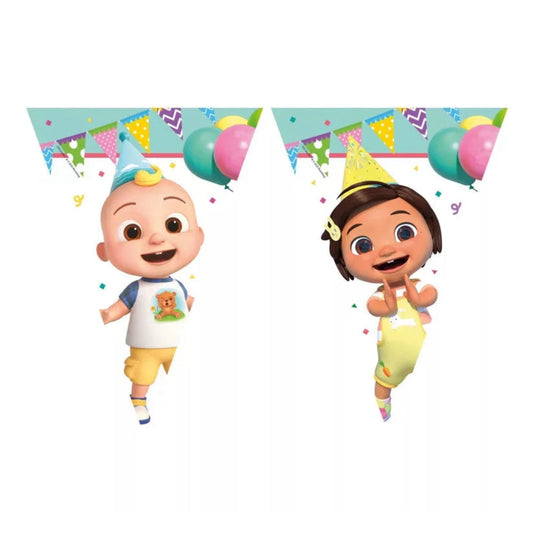 Banner papírový trojúhelníková Cocomelon Birthday