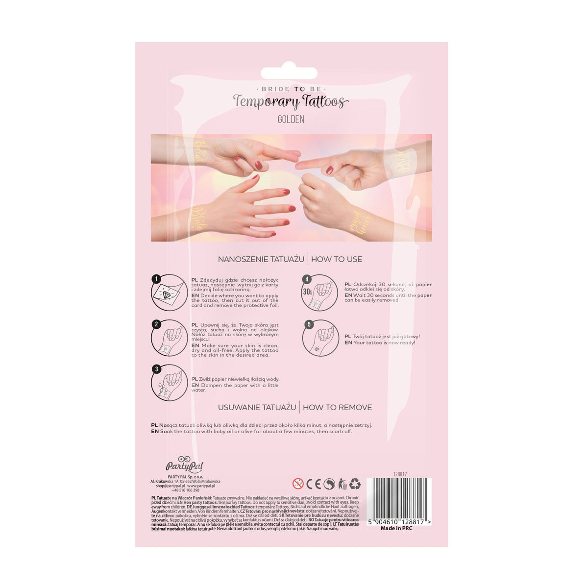 Rozlučka se svobodou - Bride to Be zlaté dočasné tetování  13 ks set