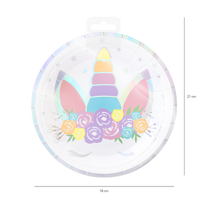 Unicorn - Talíře papírové 17 cm 6 ks