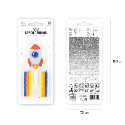 Vesmír - Svíčky na dort Raketa, 13 ks set