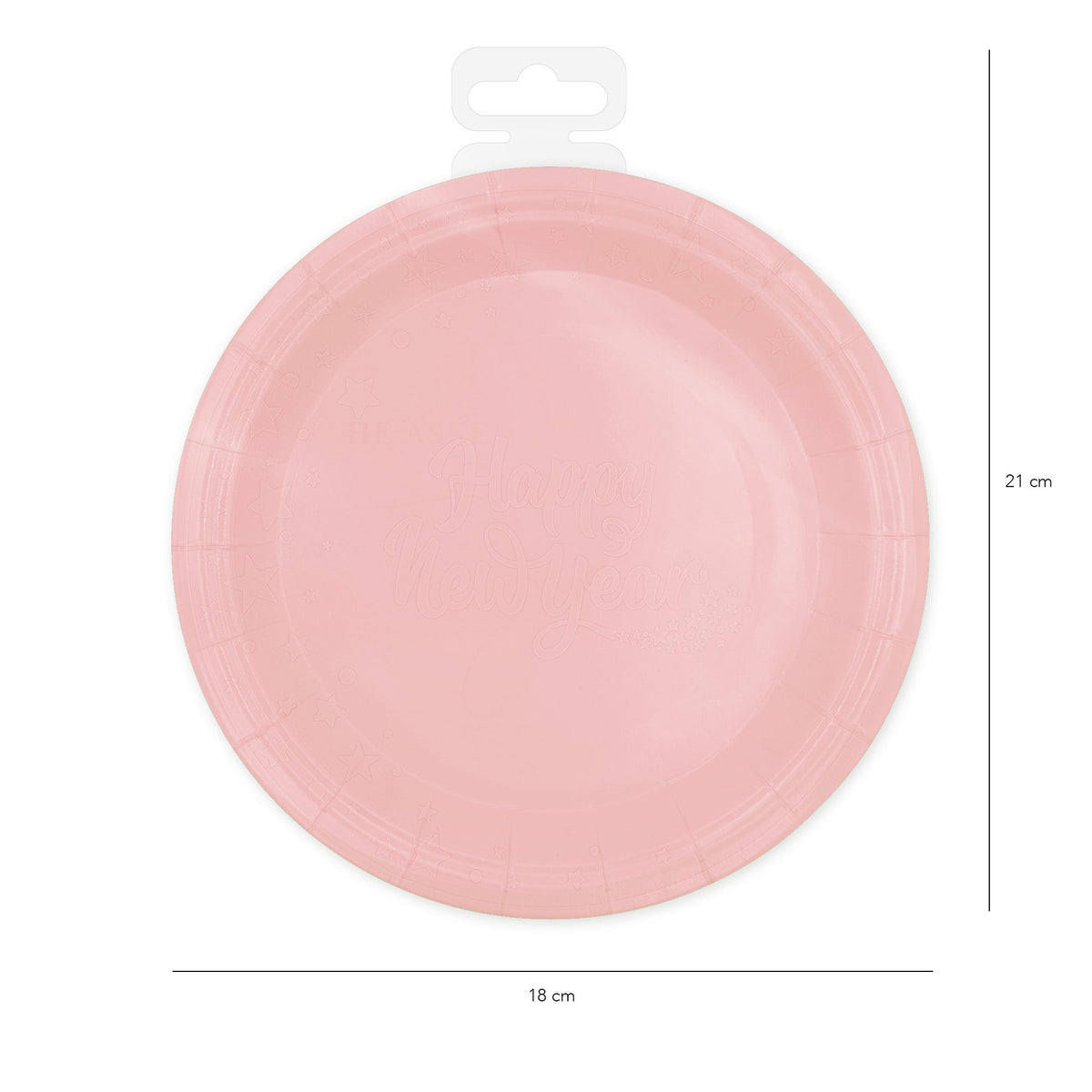 Růžová - Talíře papírové 17 cm 6 ks