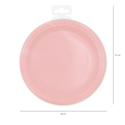 Růžová - Talíře papírové 17 cm 6 ks