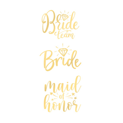 Rozlučka se svobodou - Bride to Be zlaté dočasné tetování  13 ks set