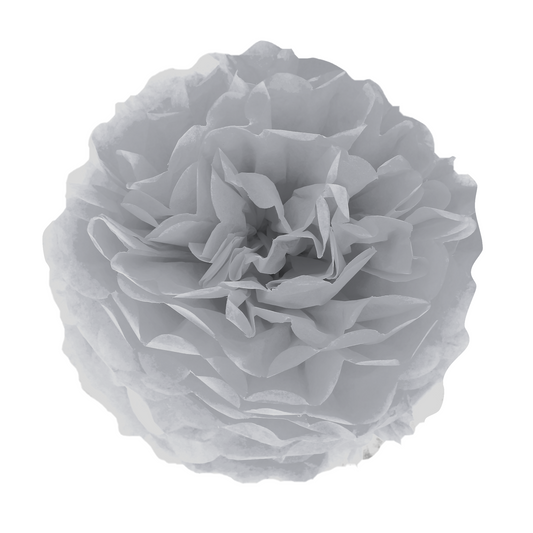 Papírové pompom, silver gray, 25 cm