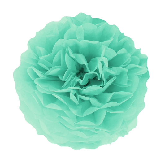 Papírové pompomy, turquoise, 25 cm
